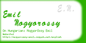 emil mogyorossy business card