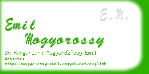 emil mogyorossy business card